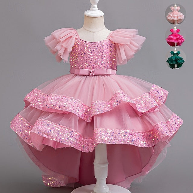 Dress Sleeveless Kids Sequin Special Wedding Girls' Party