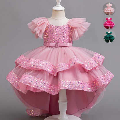 Dress Sleeveless Kids Sequin Special Wedding Girls' Party
