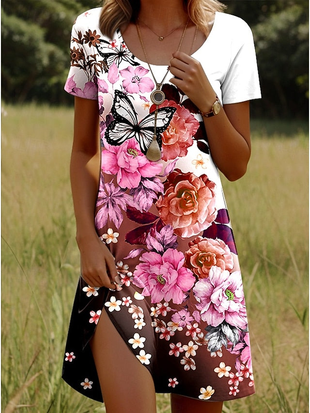 Women's Mini Dress Casual Dress T Shirt Dress Tee Dress