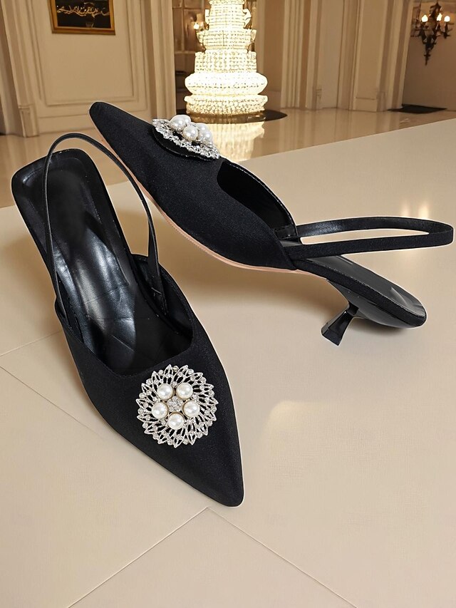 Women's and with Pumps Slingback Satin Blue Pearl