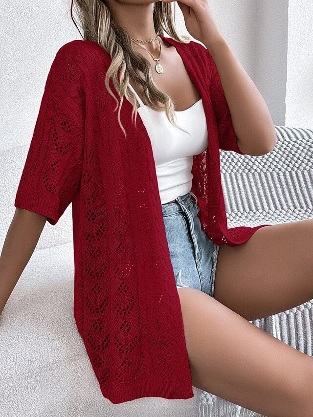 Women's Tunic Blouse Eyelet top Eyelet Plain Stylish