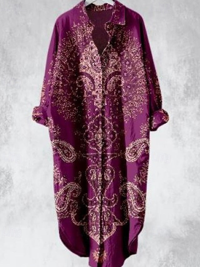 Women's Midi Dress Shirt Dress Casual Dress Boho Dress