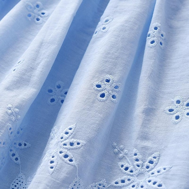 Cotton Kids Princess Color Sleeveless Summer Dresses Solid