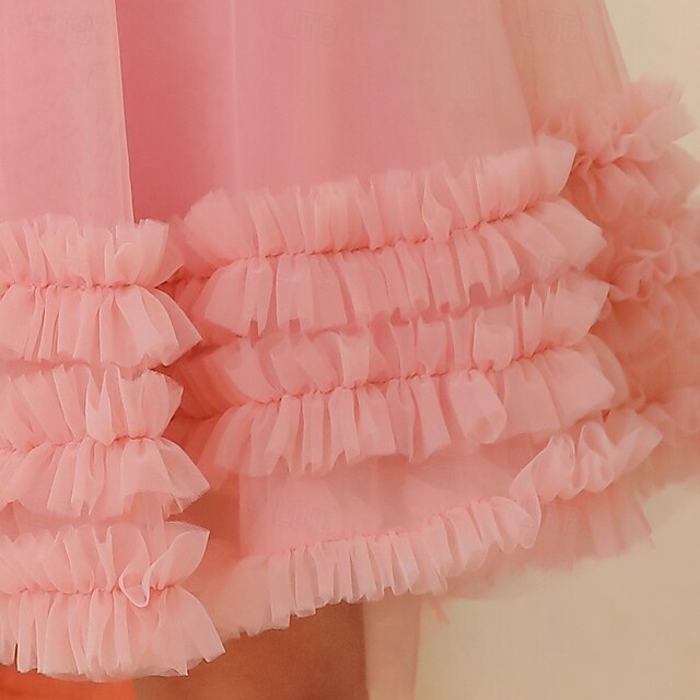 Party Kids Color Girls' Solid Sleeveless Dress Floral