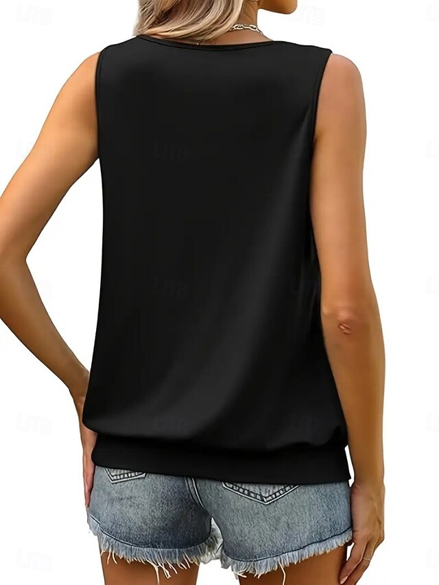 Multi Packs 3pcs Women's Crew Neck Sleeveless