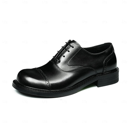 Cap First Shoes Oxford Leather Genuine Men's Toe