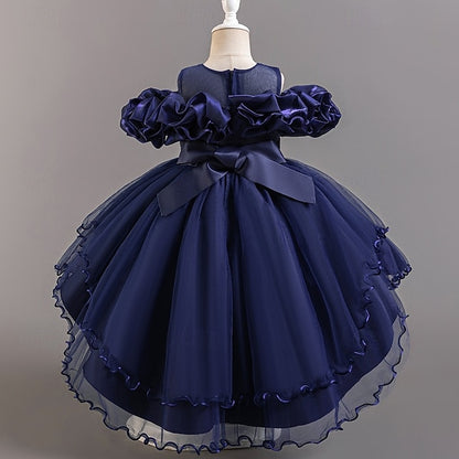 Wedding Short Kids Dress Sleeve Girls' Floral Flower Party