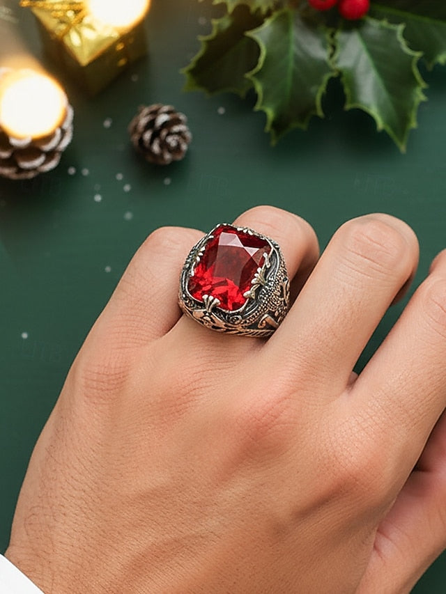 Gemstone Men's Ring Alloy