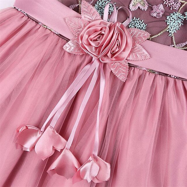 Flower 3D Girl Party Sleeveless Girls' Dress