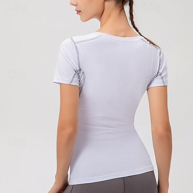Women's Sweatshirt Tee / T-shirt Yoga Top Crew Neck Quick