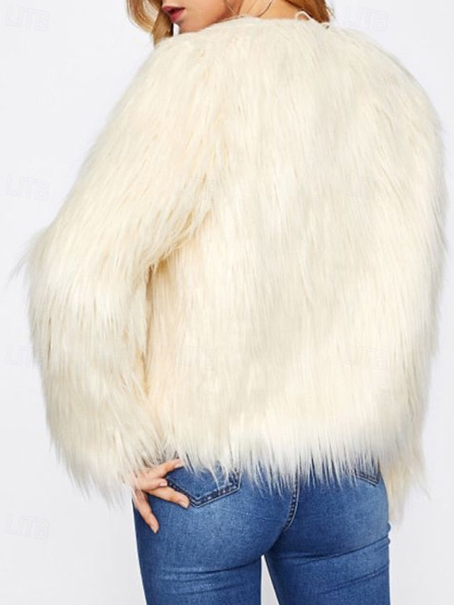 Comfortable Fur Coat Women's Furs Faux Leathers Warm