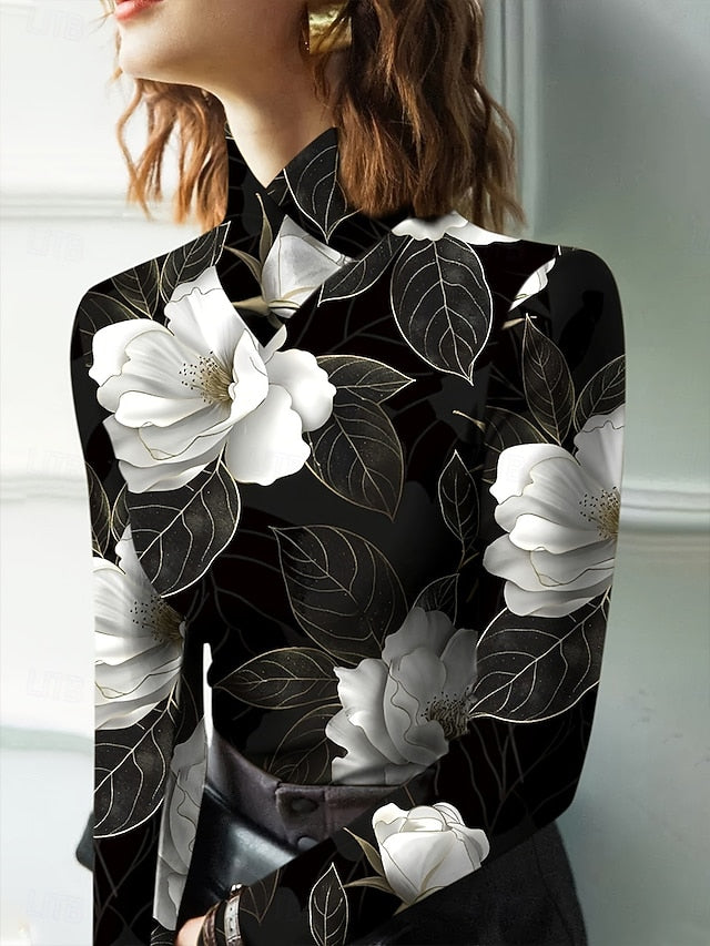 Women's T Shirt Floral Graphic Plants Elegant Vintage