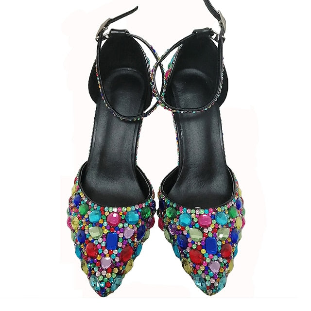 Heel High Multicolor with Rhinestone Women's Wedding Shoes