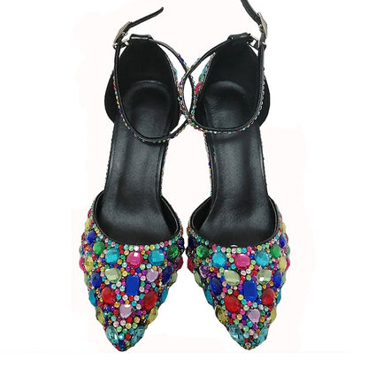 Heel High Multicolor with Rhinestone Women's Wedding Shoes