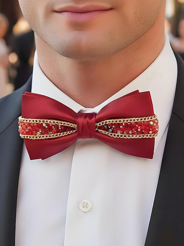 Men's Red Bow Christmas Tie –