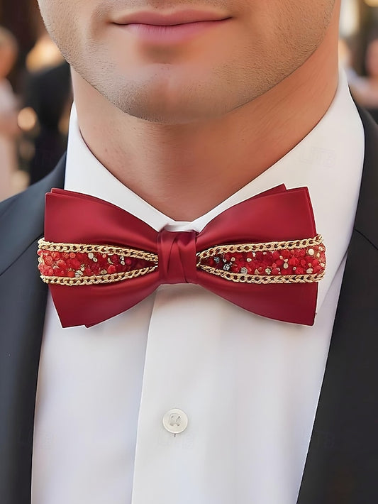 Men's Red Bow Christmas Tie –