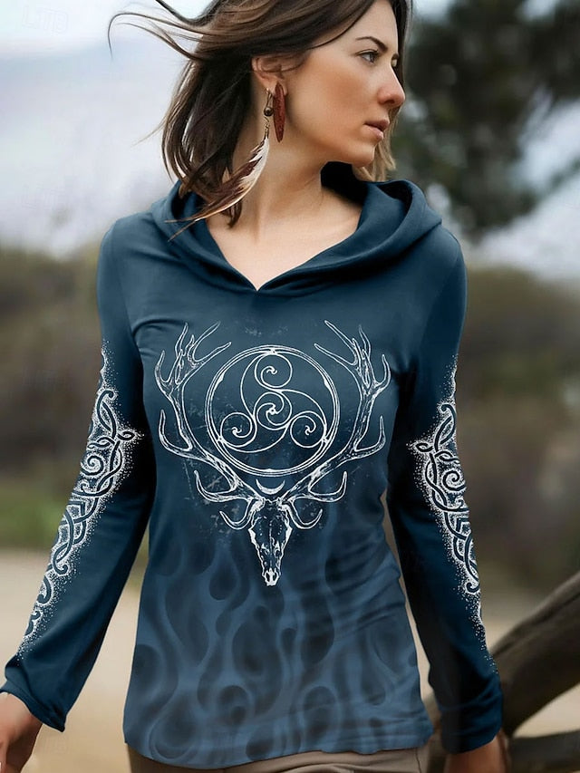 Women's Boho T Shirt Graphic Geometric Vintage Stylish