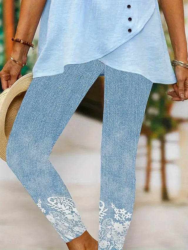 Women's Leggings Vacation Vintage Ethnic Style Ankle-Length