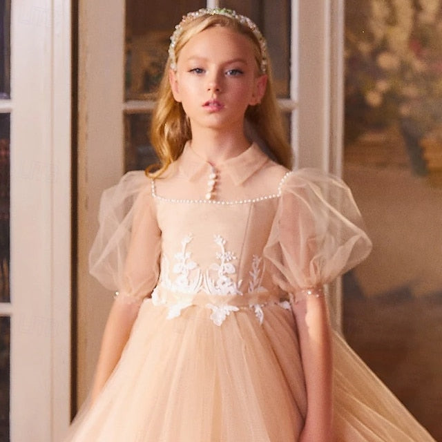 Party Flower Gown Dress Evening Girls' Girl Princess