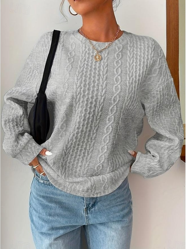 Women's Sweatshirt Elegant Vintage Plain Work Dailywear