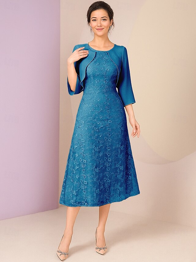 A-Line Ankle Length Party Dress Cocktail Dress Wedding Guest