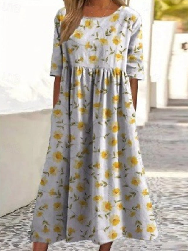 Women's Midi Dress Casual Dress Floral Dress Classic Modern