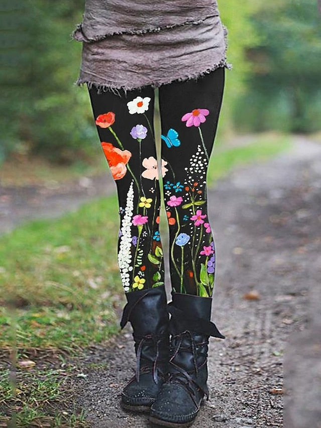 Women's Leggings Vintage Fashion Basic Ankle-Length High