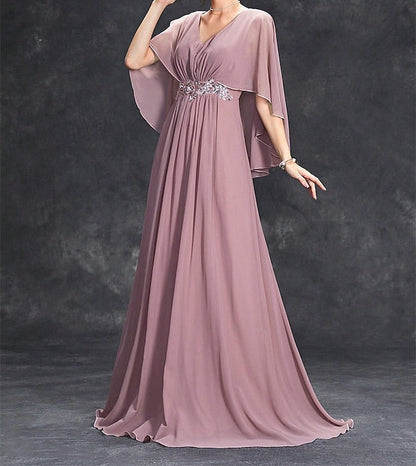 Bride V Party Floor Elegant Mother Dress Neck of the