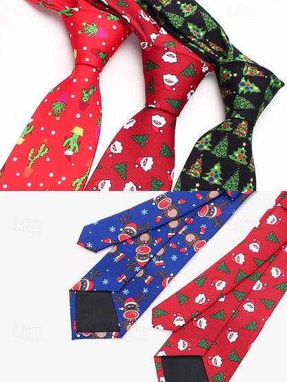 Silk Christmas Fun – Polyester Santa and Tie Tree Men's