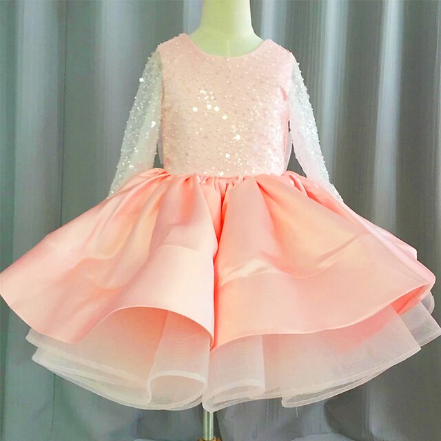 Girl's Girls' Solid Kids Flower Dress Party