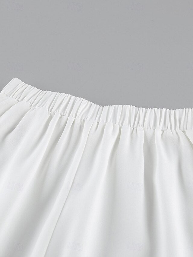 Women's Two Piece Sets Skirt Sets Short Sleeve V Neck Plain