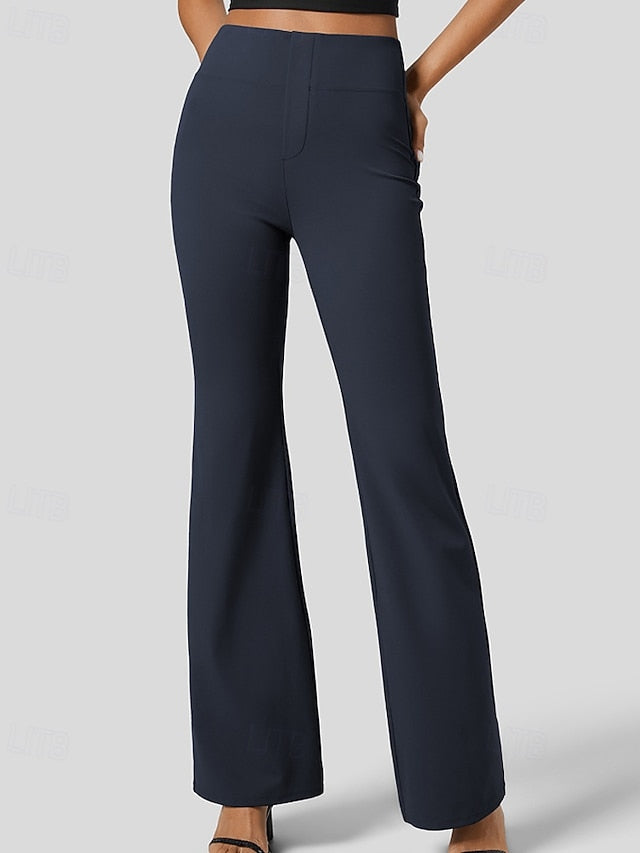 Women's Wide Leg Bell Bottom Slacks Streetwear Casual Full