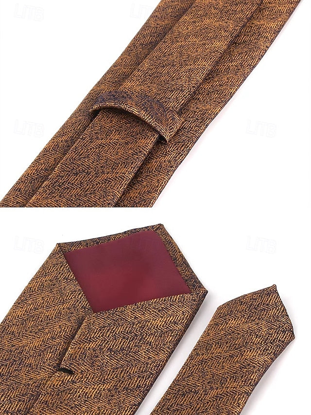 – Men's Polyester Stylish Herringbone Christmas Tie