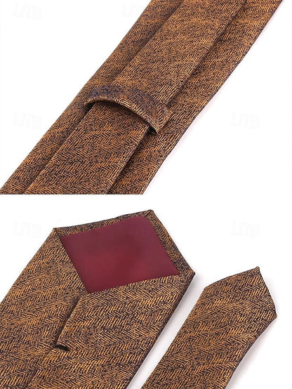 – Men's Polyester Stylish Herringbone Christmas Tie