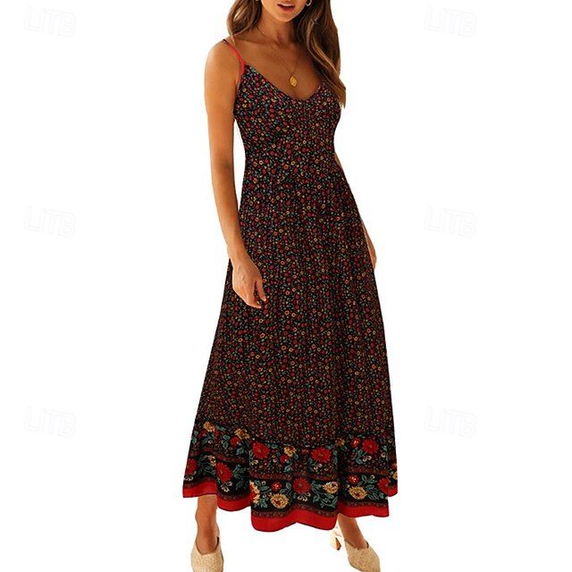 Women's Midi Dress Floral Dress Slip Dress Print Dress