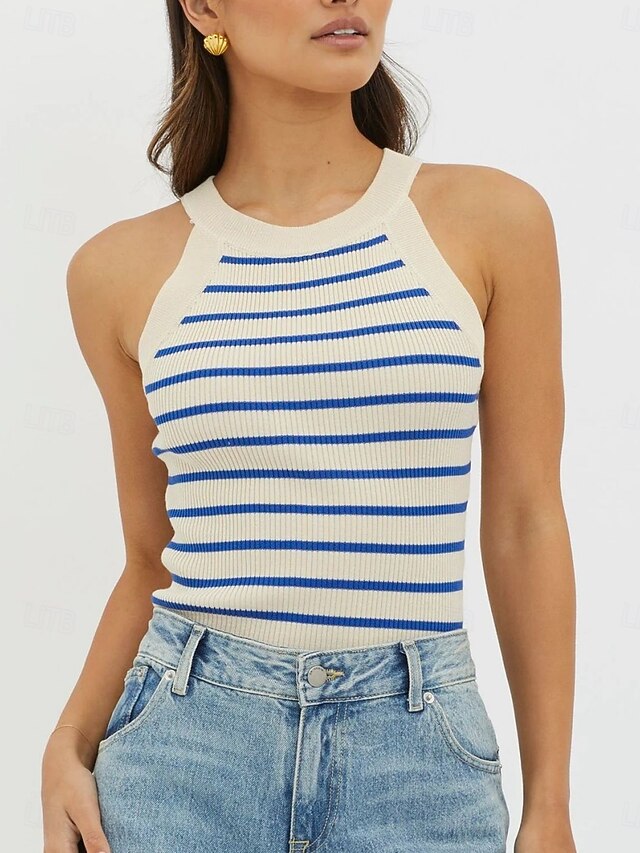 Women's Tank Top Striped Fashion Stylish Classic Sleeveless