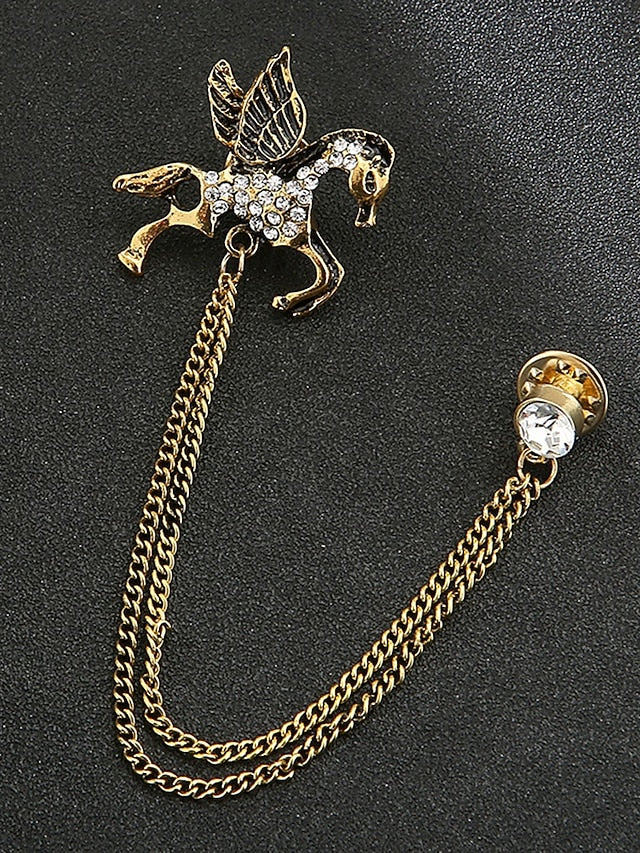 Christmas Men's with Brooch Lapel Deer Pin