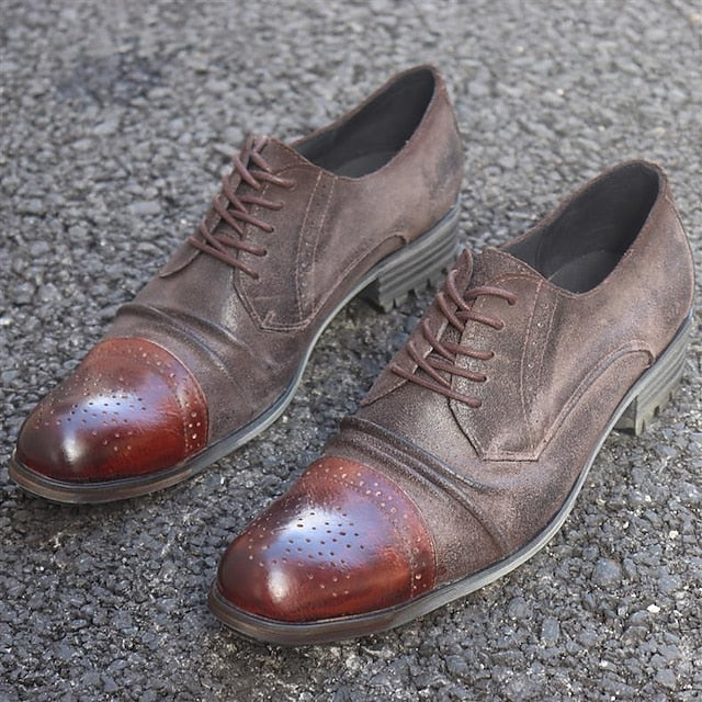Vintage Shoes Genuine Brogue Oxford Leather Men's