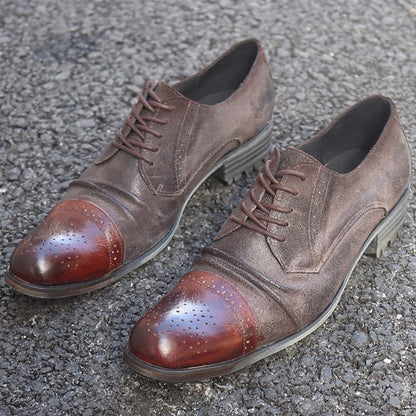 Vintage Shoes Genuine Brogue Oxford Leather Men's