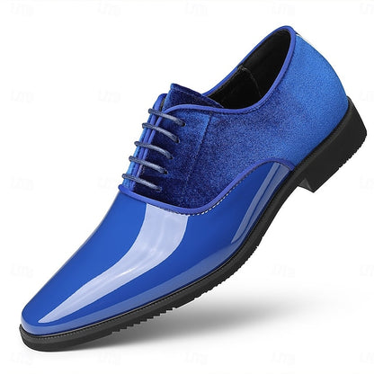 Velvet with and Shoes Glossy Blue Finish White Men's
