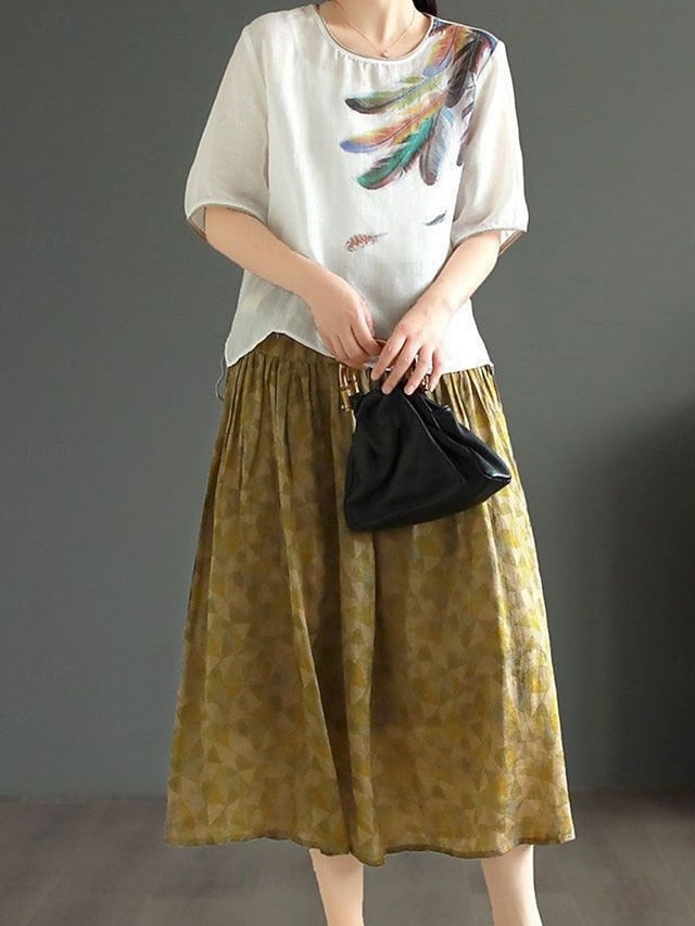 Women's Shirt Cotton Linen Shirts Blouse Faux Cotton Linen