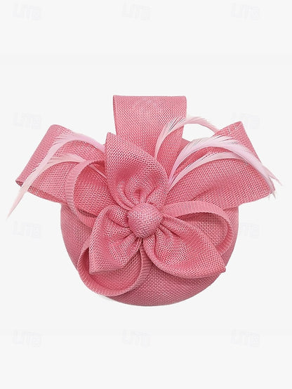 Women's Hat and Bow Accents Green with Feather Fascinator