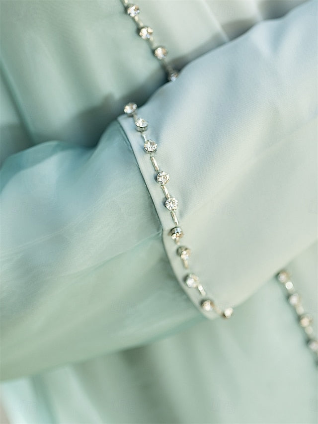 Floor the of Bride Vintage A-Line Crew Mother Dress Neck Elegant