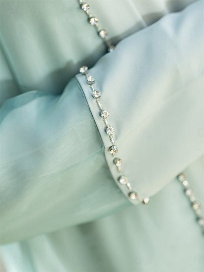 Floor the of Bride Vintage A-Line Crew Mother Dress Neck Elegant