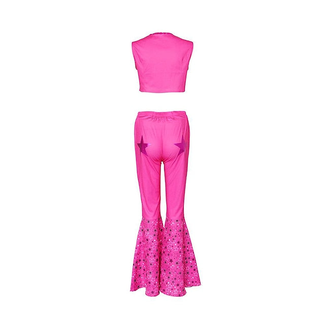 Pink West Cowgirl Outfit Doll Pants Vest Scarf Women's
