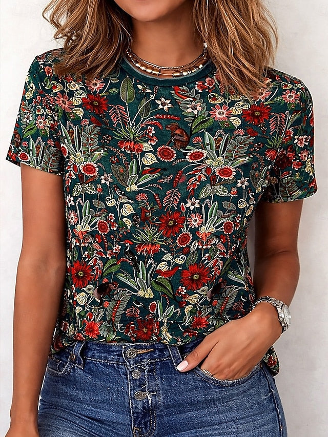 Women's T Shirt Print Floral Graphic Paisley Bohemia