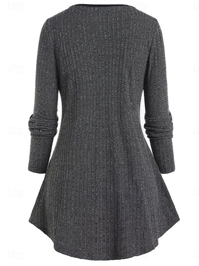 Women's Shirt Blouse Ruffle Solid Color Basic Casual Long