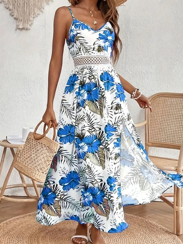 Women's Midi Dress Floral Dress Summer Dress Slip Dress
