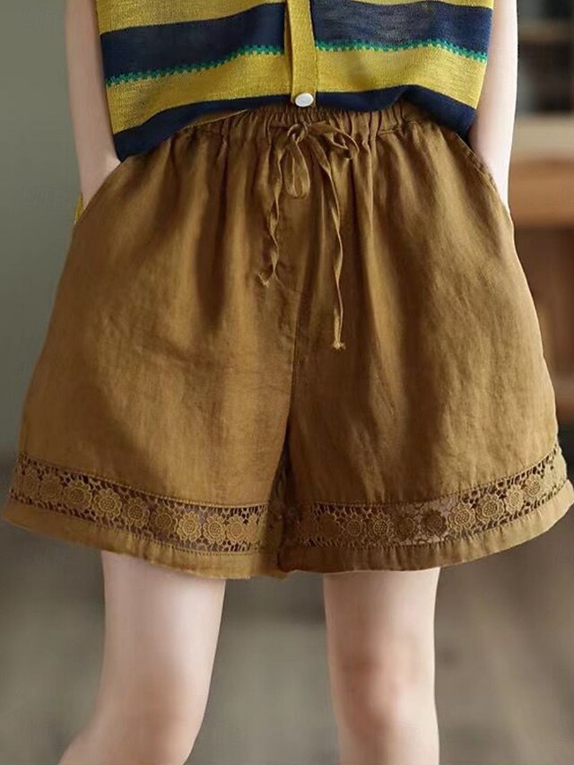Women's Cotton Linen Shorts Summer Shorts Beach Shorts