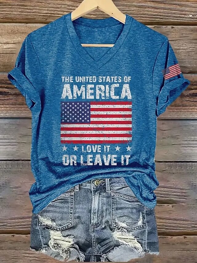 American Independence Day Women's T Shirt Tee Top American